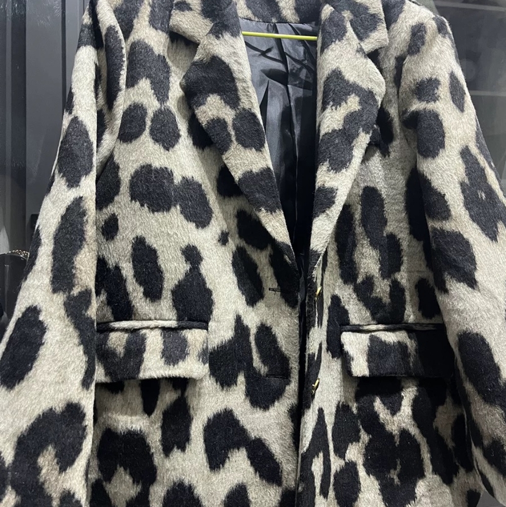 Leopard Print Coat Women Autumn Winter Korean Style Niche Design Loose SuitJacke - Picture 6 of 6